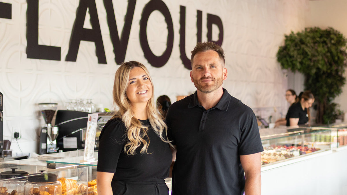 ADAMA natural food coloring co-founders inside miFLAVOUR Bakery in Spokane, Washington